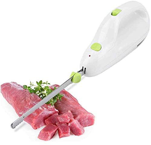 WXPXYBF Cuchillo eléctrico con Hoja de Acero Inoxidable para Carne y Pan, Motor Potente, Mango ergonómico, botón de Encendido y Apagado de un Toque, Cortador automático de Carne