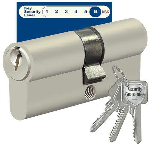 Cilindro Serratura, Serratura Porta Blindata, Serratura Porta Esterna con 3 tasti, Installazione facile Serratura Porta, Set di Cilindro Eeuropeo, Cilindretto Serratura Porta (35/35, 70mm)
