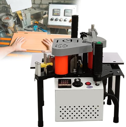 Máquina para Enchapar Cantos de Carpintería, Máquina para Enchapar Cantos Portátil, Máquina para Enchapar Cantos Rectos y Curvos,con Control de Velocidad de 0 a 6 m/min(Velocidad Ajustable)