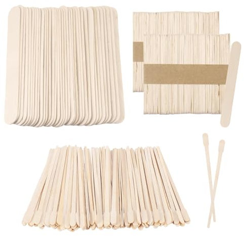 RANY - 350 palitos de madera para trabajos de depilación con cera, excluir pintura acrílica para manualidades, espátula boca de madera helado, 3 tamaños