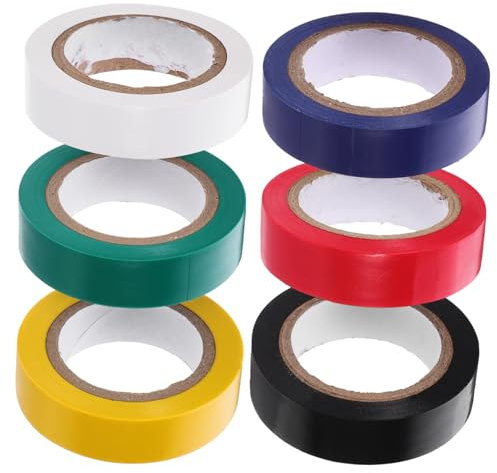 ULTECHNOVO Cinta Aislante Eléctrica de Alta Temperatura Pvc 15 Mm X 10 M, 6 Rollos de Colores Mixtos para Uso Automotriz, Eléctrico E Industrial, Cinta Protectora y Adhesiva Duradera