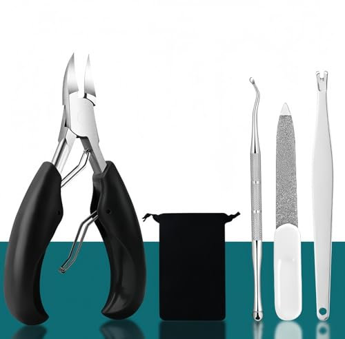 Alicates para UñAs de Los Pies Profesional,CortaúñAs Conjunto,Set Manicura Pedicura,CortauñAs Set de Profesional para UñAs Gruesas y Encarnadas,Acero Inoxidable Kit Pedicura,5pcs