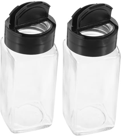 Mikinona Set 2 Saliere e Pepiere in Vetro Trasparente 120 Ml Coperchio Pp Ermetico, Resistenti e Anti-goccia, Per Cucina e Attività All’aperto Come Barbecue e Campeggio