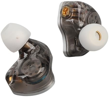 Plyisty Écouteurs IEM, écouteurs de Jeu Filaire HiFi Annulation de Bruit avec Câble Détachable, dans Les écouteurs du Moniteur d'oreille pour Musiciens Studio de Scène (Silver)
