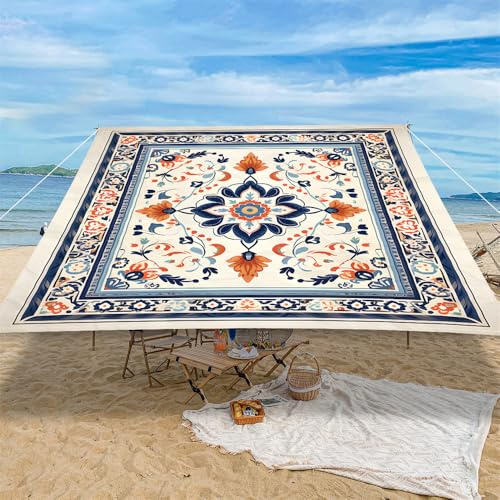 ENEN Vela Ombreggiante Impermeabile, Vele Ombreggianti Piazza Tenda a Vela per Esterno Telo Tenda da Sole, Vela Ombreggiante per Giardino Terrazza, Multicolore (Stile etnico,2x2,4m)