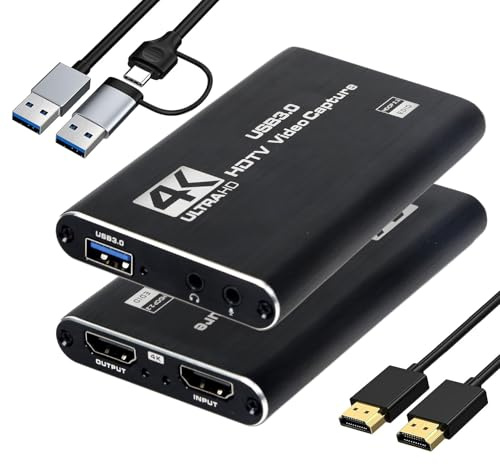 4K HDMI Capture Card for Streaming & Gaming, USB 3.0 Audio Video Capture Device 1080P 60FPS, Low Latency, HDMI Loop Out, Capture Card for PS5, Xbox, Nintendo Switch, PC, Mac, OBS - MSP231