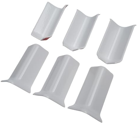 Honseadek Wall Base Corner Trim Blocks ABS Skirting Connector 82mm Baseboard Corner Joiner Inside Outside Corner Piece Home Improvement 6 Pack(M White)