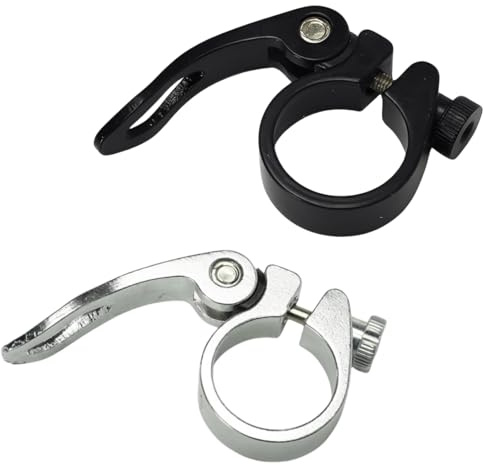 KIRZAX 2 Pièces Collier de Serrage pour Selle de Vélo, antivol selle velo, collier serrage, En Alliage d'Aluminium, Accessoire et Adaptateur de Montagne