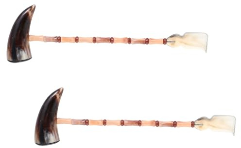 Beaupretty 2 St Oxhorn Massagehammer Ergonomisk Dubbeländad Ryggkliare och Muskelmassager för Vuxna Portabel och Slitstark för Hem Kontor och Resor Lindring av Klåda och Spänningar