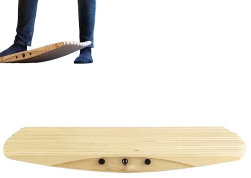 Tavola di equilibrio oscillante in legno, trave di equilibrio in legno a 360°, simulazione di skate da surf e neve, capacità di carico di 200 kg, pedana di equilibrio ergonomica
