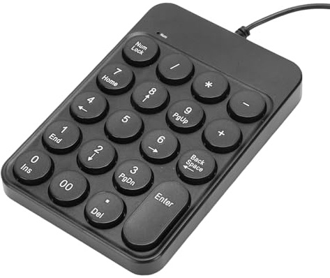Zunate Pavé Numérique Filaire USB, 19 Touches Rondes, pavé Clavier Numérique avec Conception Ergonomique, Saisie de Données et comptabilité Financière pour Ordinateur Portable