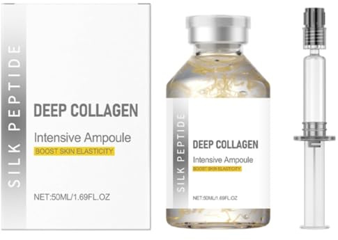 Deep Collagen Silk Peptide Lifting Ampoule Serum，Korean Facial Essence,Skin Firming & Moisturizing Serum (50ml)