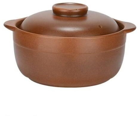 Cazuela Grande De Terracota Con Tapa - Olla De Cerámica For Fuego Abierto, Gas, Horno, Microondas - Mango Aislado, Distribución Uniforme Del Calor(1.2L)