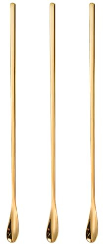 Lardenure 3Pcs Bar Spoon 8.7in Long Handle Stainless Steel Mixing Spoons, Corrosion-Resistant Simple Drink Stirrer for Stirring Drinks, Cocktails, Juices, Milkshakes.