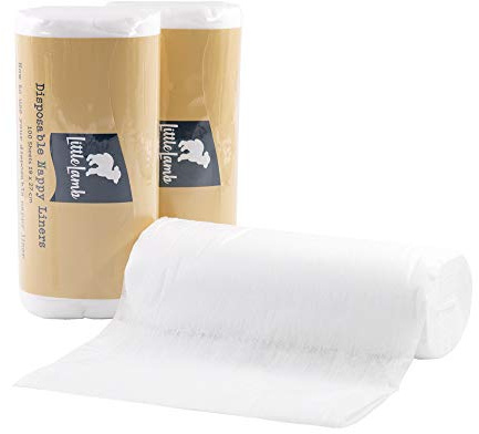 Little Lamb Stay-Dry papper-fleece – 5 stycken (5 rullar x 100 stycken) blöjfilt, fleece-inlägg