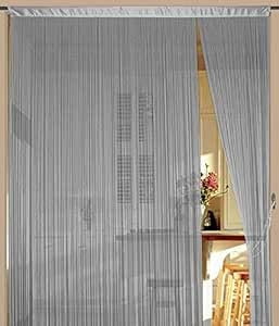 Kaikoon Fadenvorhang 150 cm x 600 cm (BxH) Silber in B1 schwer entflammbar