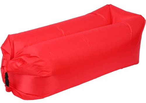 ZTOONE Chaise Longue Gonflable avec Sac de Transport, hamac Gonflable pour la Natation, Le Camping, la Plage, la randonnée, Le Parc, Le Jardin, la Piscine, Les Pique-niques (Rouge)
