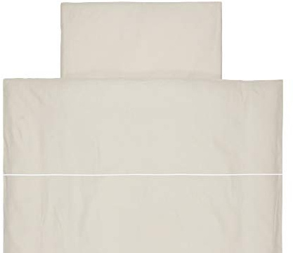KraftKids - Set di biancheria da letto in lino naturale marrone con federa 80 x 80 cm e piumino 140 x 200 cm, copripiumino in lino, biancheria da letto realizzata a mano nell'Unione Europea
