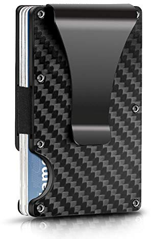 Carbon Fiber Wallet,RFID Blocking Card Holder for Slim Metal Wallet,Minimalist Money Clip