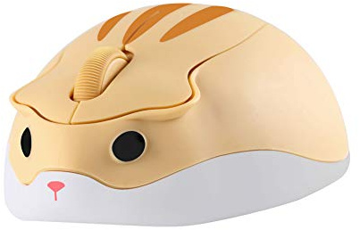 elec Space Hamster Forme Souris silencieuse sans Fil Mignon Mini Portable Voyage Animal Souris Souris Optique USB sans Fil pour Ordinateur Portable Motif Hamster Mauve pour Enfants MacBook