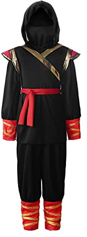 ReliBeauty Déguisement Ninja Costume Ninja Enfant Garçon et Fille