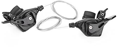 9 Speed ​​Shifter 8 Speed ​​Shifter Métal Noir 1 Paire Triple Vitesse Vélo Dérailleur Gauche Droite Shifter (3X8Speed) (3*8 Vitesses)