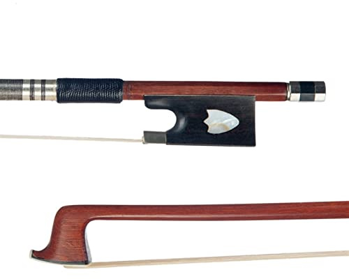 Geigenbogen 4/4 Violin/Geigenbuge Kraftvoller Brazilwood Bogen Rundstab Natürlicher Roshaar Ebony Frosch
