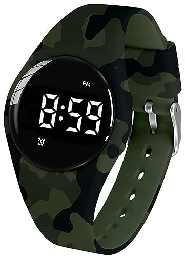 e-vibra Orologio da polso vibrante, impermeabile, con 15 allarmi giornalieri (verde mimetico)