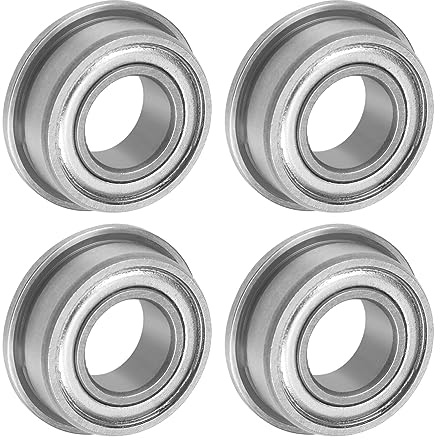 QUARKZMAN 4 Stück F687ZZ Flanschkugellager 7x14x5mm Rillenkugellager Doppel Abgeschirmt Chrom Stahl Flansch Lager für DIY, Werkzeugmaschinen, 3D Drucker