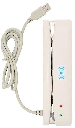 Yunseity Lector de Tarjetas de Crédito Magnético USB, para POS Bancario, Compatible con Tarjeta de Banda Magnética, con Indicador de Estado LED