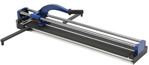 Cortador de azulejos de doble carril, cortador laminado con posicionamiento por infrarrojos, rango de ángulo ajustable 0-90°, ancho de corte 80 cm, grosor de corte 15 mm (azul)