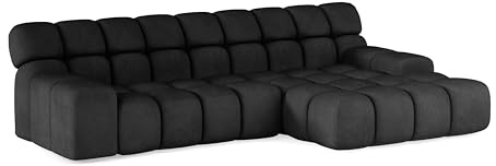 DomiMeble DomoHome - Campile Big Ecksofa mit Schlaffunktion 288 cm Breit Sofa, modern Couch, Eckcouch, Wohnzimmer Möbel, Elektrisch ausfahrbarer Sitz, Sofa L Form (Rechts, Eden 21)