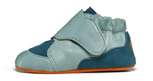 Affenzahn Scarpa per Gattonare Pelle Crawly Scarpine per Bambini in Pelle per Bambine e Bambini con Chiusura in Strappo, morbide e Flessibili, Antiscivolo Coniglio - Turchese, 20/21