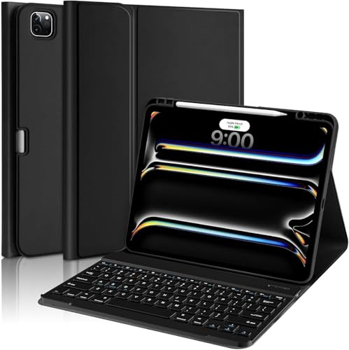 aMZCaSE para iPad Pro 13 Pulgadas Funda con Teclado (M5/M4, 2025/2024),Funda con Teclado para iPad 13 Pro Magnetic Detachable Folio Slim iPad Pro 13 Keyboard,Smart Sleep/Wake,Pencil Holder(Negro)