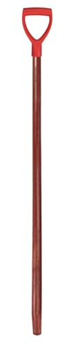 sourcing map Shovel Handle Replacement 47.24 x 1.38 Wooden Long D Handle Shovels with D Grip Garden Accessories for Digging Raking Tool,Red