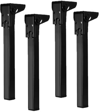 X1NGFU 4 Piezas Patas de Mesa de Plegables de Hierro,Metal Modern Patas de Muebles,Patas de Mesas de Centro,bisagras Autoblocantes,para Mesa de Café,Cama,Armario,Con tornillos (70cm,Black)