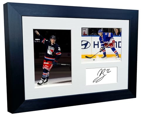 Kitbags & Lockers 12 x 8 A4 Jonny Brodzinski New York Rangers NHL Autogramm Foto Bilderrahmen Eishockey Poster Geschenk Dreifach