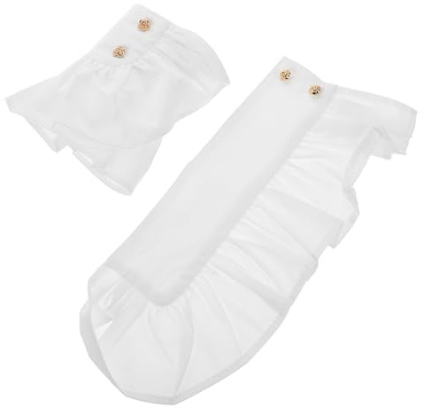 SAFIGLE Abnehmbare Spitzen-Handgelenkmanschetten Für Damen Elegante Fake Ärmel Aus Baumwolle Mit Rüschen Puffärmel Für Hochzeiten Partys Und Kostümzubehör