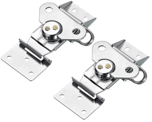 QUARKZMAN 2Pcs 4.72 Pulgada Perno Mariposa Giratorio de Resorte de Aleación | Cierre Giratorio, Plata Cromada, para Cajas Maletas Cajas de Madera, Perno Mariposa Giratorio