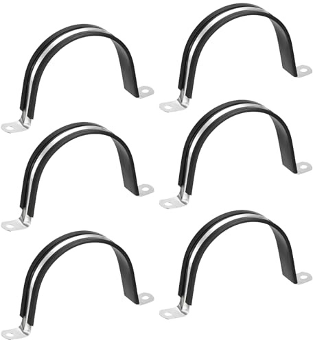 LEPEVNEY Rohrschellen, gummiert, Edelstahl, U-Klemmen, für Rohre, Kabel und Rohre, 100 mm, 6 Stück