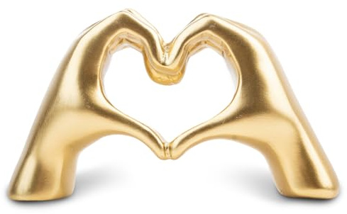 Dszemie Gold Ornaments For Living Room, Heart Hands Sculpture Bedroom Ornaments, Hand Love Gesture Statue Room Accessories, Loved Finger Sculpture Home Decoration Gifts For Women Men Girls Mom Bestie