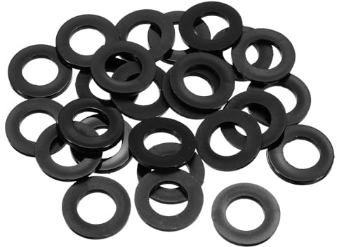 QUARKZMAN 25Pcs Arandelas Planas De Nylon M14 Arandela Lisa 14mm DI Negro | 27mm De 2.5mm Espesor, Espaciadores De Plástico, Para Tornillos Tuercas Reparación De Fontanería Grifos De Jardín