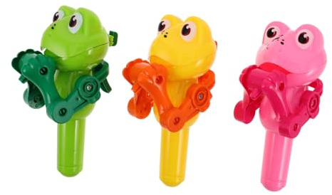 BESPORTBLE Machine à Sucettes Grenouille Garçon Et Filles 3 Pièces Vert Rose Jaune sans Bonbons Rangement Ludique Décorations Anniversaire Jouet Créatif pour Garçon Et Filles Fête
