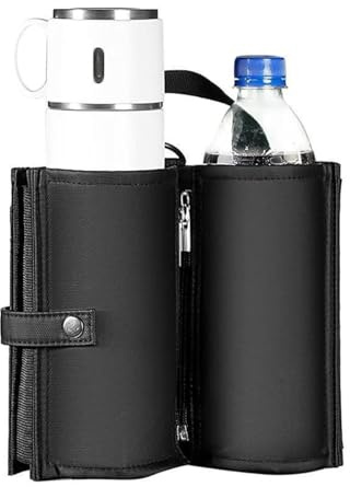 Hoite Portavasos portátil de mano, portavasos plegable para guardar bebidas en el maletero, en dos tazas de cafeína o en el bolso.