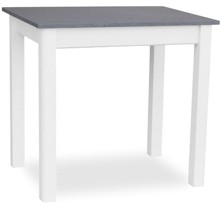 Metdrew Esstisch aus Holz | 100x60 | holztisch | für 4 Personen | klein Tisch | Skandinavischer Stil | aus Kiefernholz | küchentisch | Tischplatte: Beton