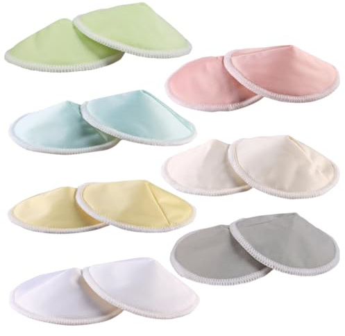 Hemobllo 14pièces Lot de Coussinets Allaitement Lavables Anti-galactorrhée à Couches Forme de Bol Respirants pour Allaitement Maternel
