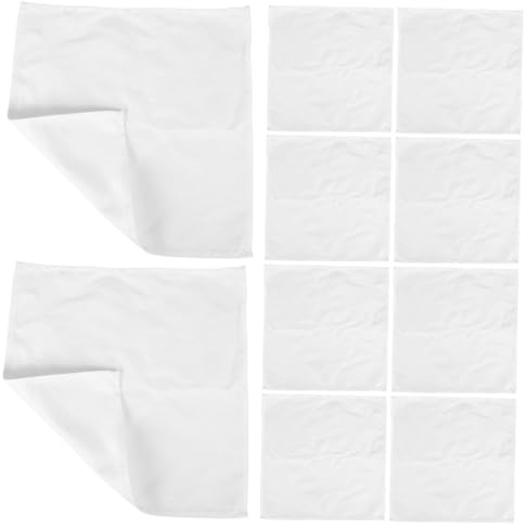Mipcase Lot De 10 Serviettes De Table En Coton Lavables En Tissu Doux Réutilisables Blanches