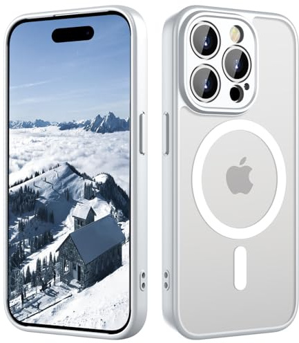 ORDA Magnetic for iPhone 15 Pro Max Case, Fit for MagSafe, [Full Camera Protection], [Shockproof] Slim Translucent Matte,Military-Grade Protection,Fingerprint Resistant -6.7 Frosted Transparent