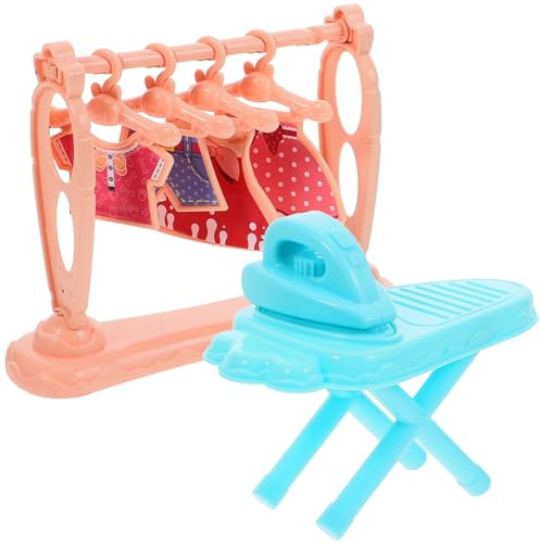 WESIEVYA Mini Fer à Repasser et Tringle à Vêtements Miniatures pour Maison de Poupée Décoration Compacte et Accessoires Réalistes pour Kit de Décoration Maison