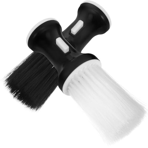 SKISUNO 2 Stück pack Nackenbürsten Friseurzubehör mit Dichtem Borstenkopf Rutschfestem Griff Puderpinsel für Haarrasur und Haarentfernung im Salon